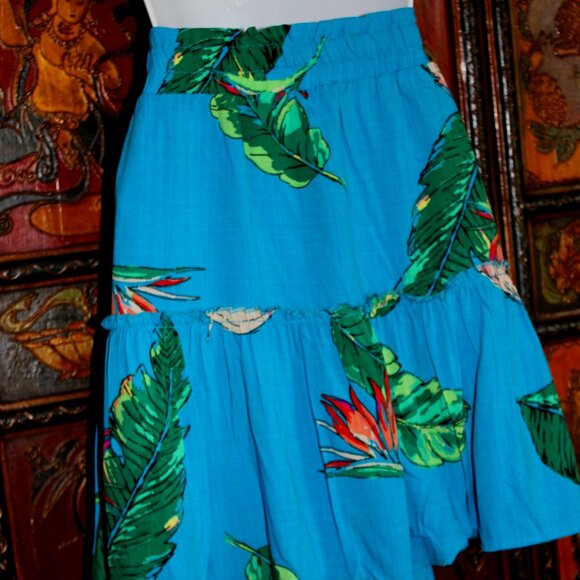 New Tropical Skirt - Plain, Elastic Waist, Ruffle, Flowy - Picture 3 of 5